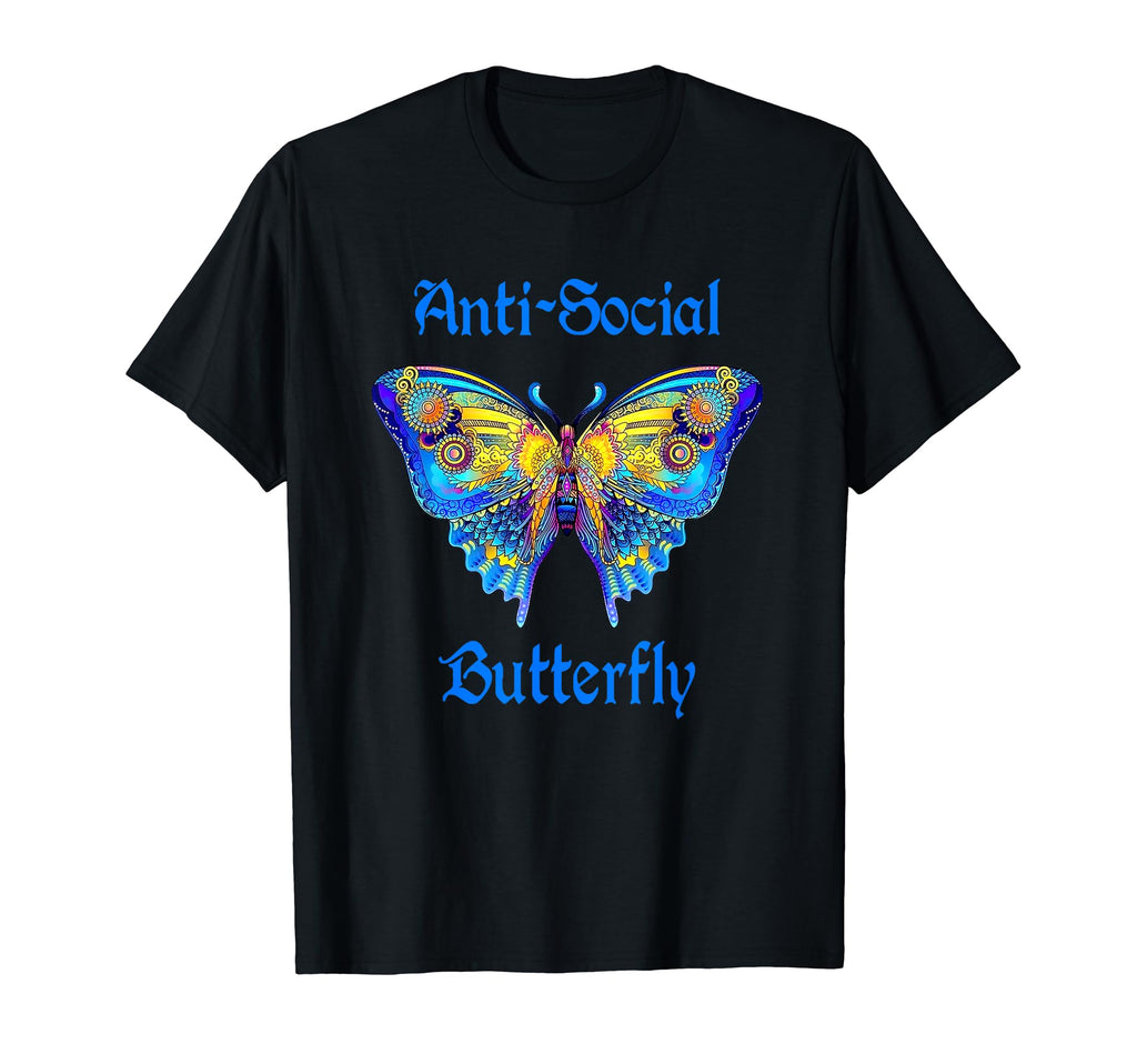 Colorful Anti Social Butterfly T-Shirt - Casual Everyday Wear Men Women - T-Shirt, Sweatshirt, Hoodie