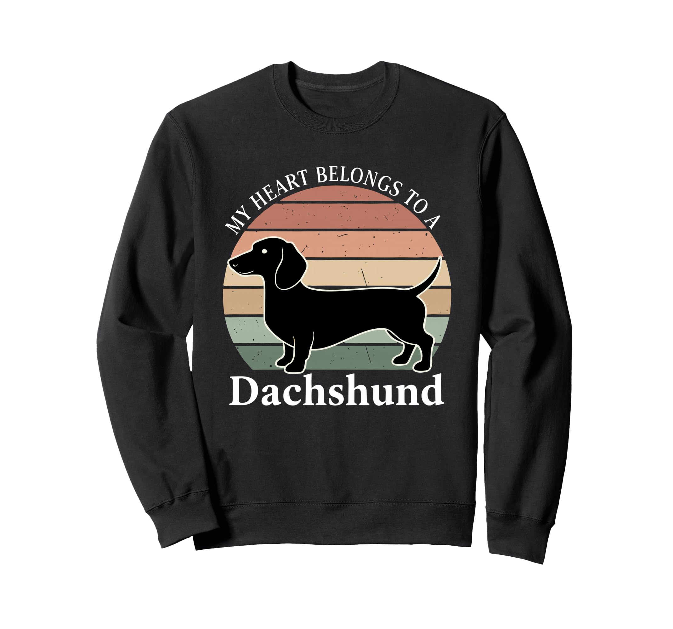 Dachshund Silhouette 60S 70S Sweatshirt - Novelty Apparel for Adults - T-Shirt, Sweatshirt, Hoodie