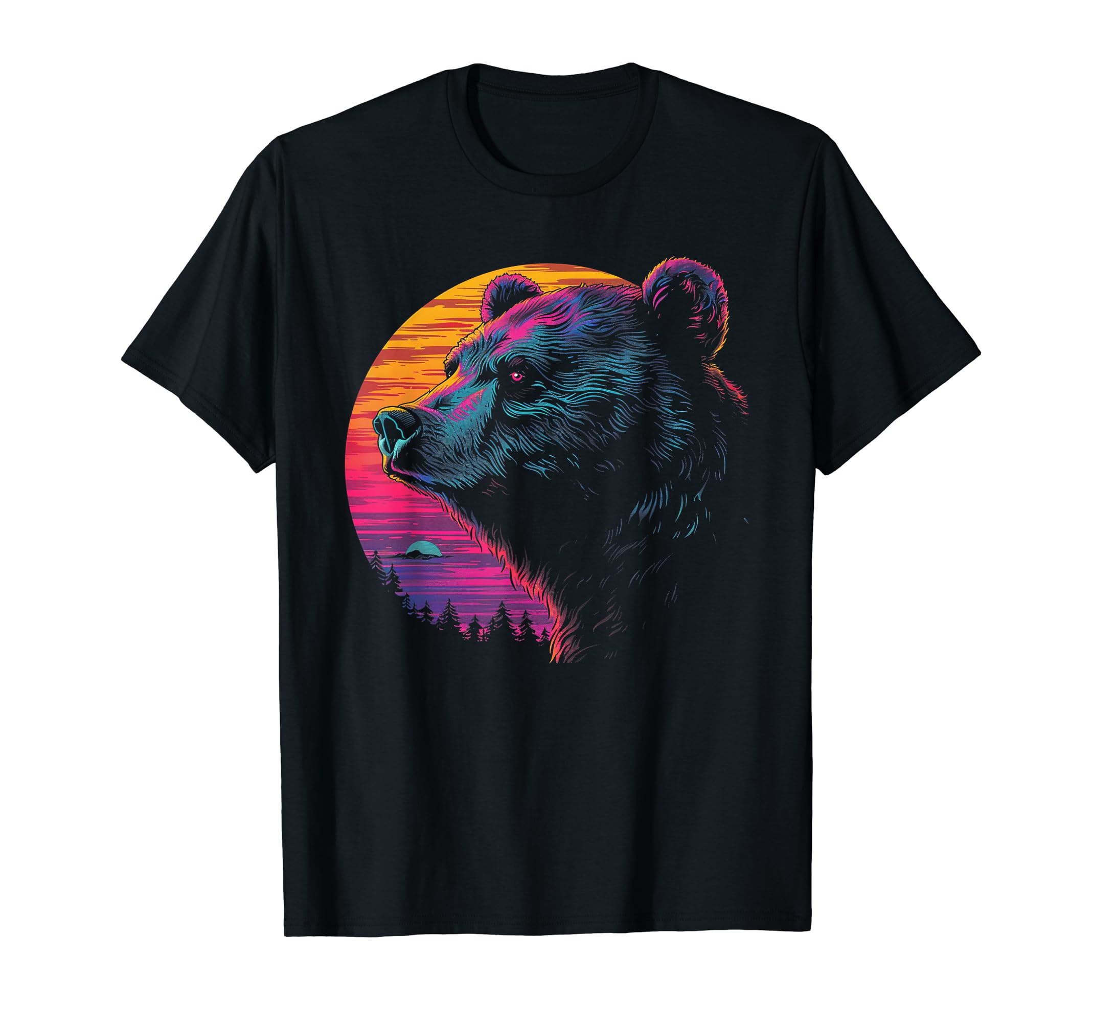 Bear Vaporwave Aesthetic Synthwave T-Shirt - Streetwear Style Men Women - T-Shirt, Sweatshirt, Hoodie