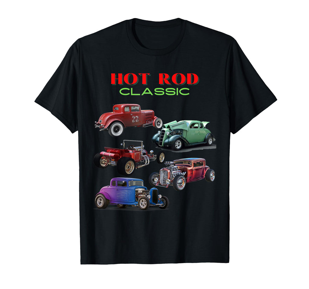 Car Collection Hot Rod Antique Car Mens T-Shirt - Graphic Print for Adults - T-Shirt, Sweatshirt, Hoodie