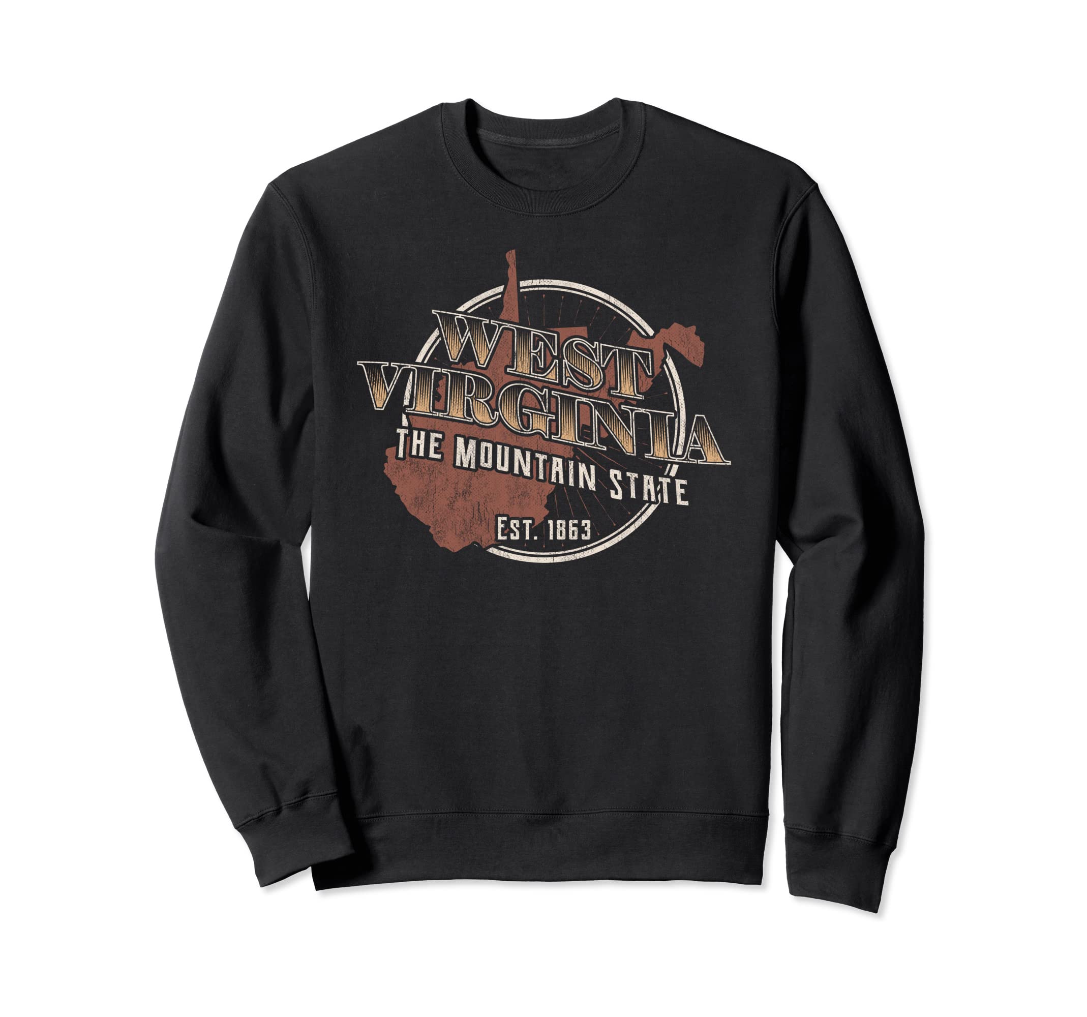 West Virginia Distressed Map Sweatshirt - Aesthetic Graphic Men Women - T-Shirt, Sweatshirt, Hoodie