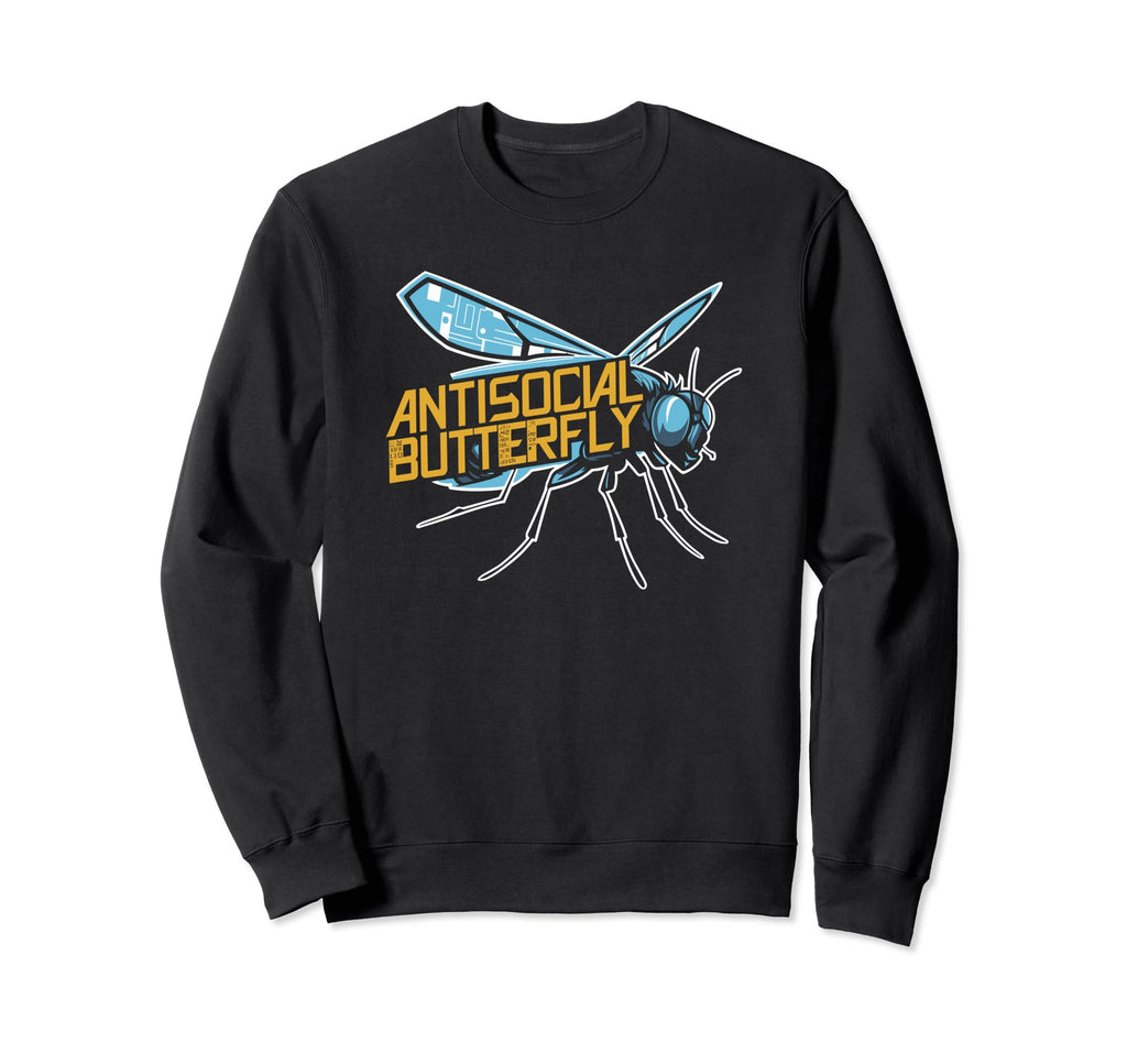 Antisocial Butterfly Housefly Sweatshirt - Unique Graphic Men Women - T-Shirt, Sweatshirt, Hoodie
