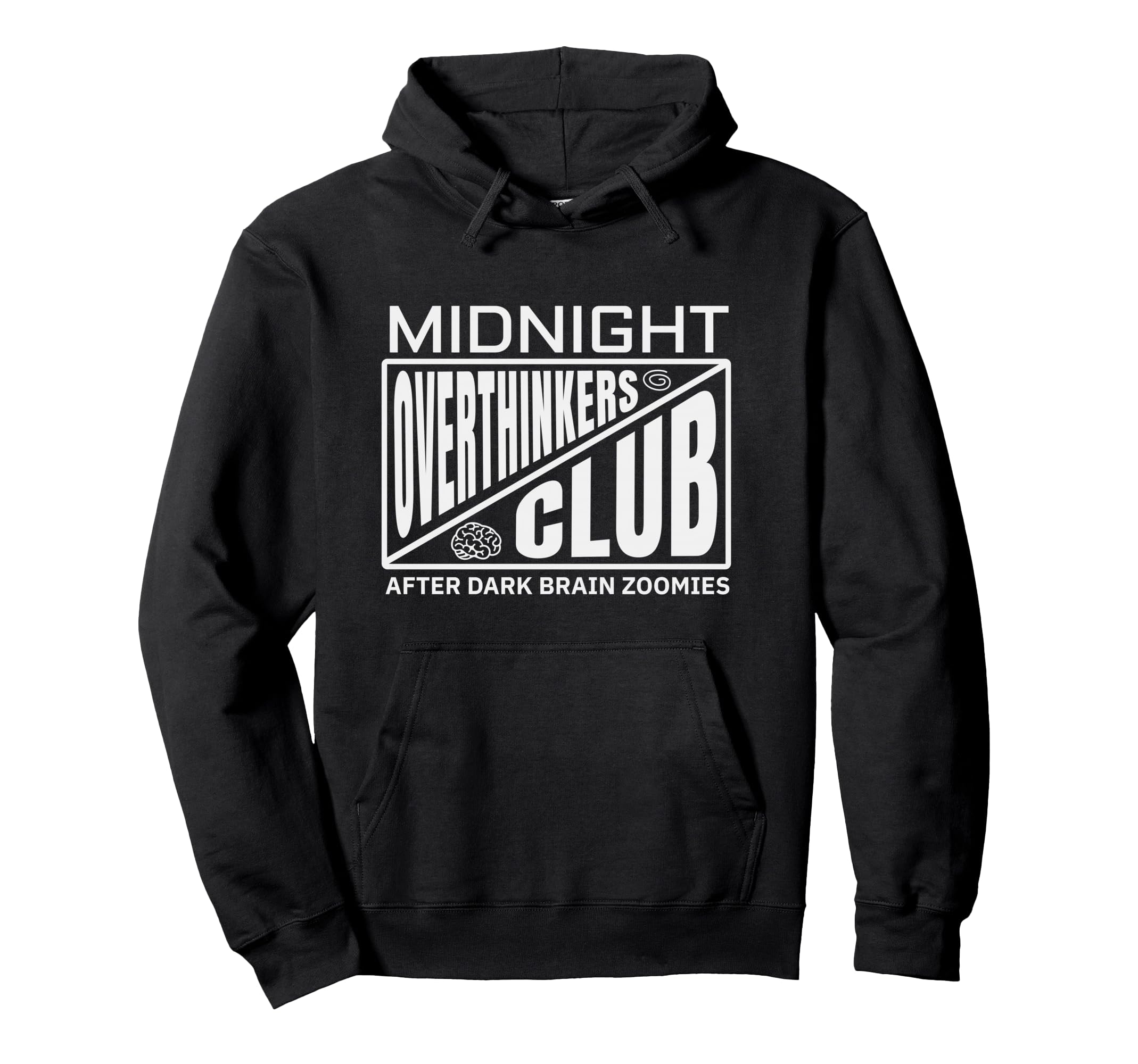 Funny Overthink Spirals Midnight Hoodie - Minimalist Print for Adults - T-Shirt, Sweatshirt, Hoodie