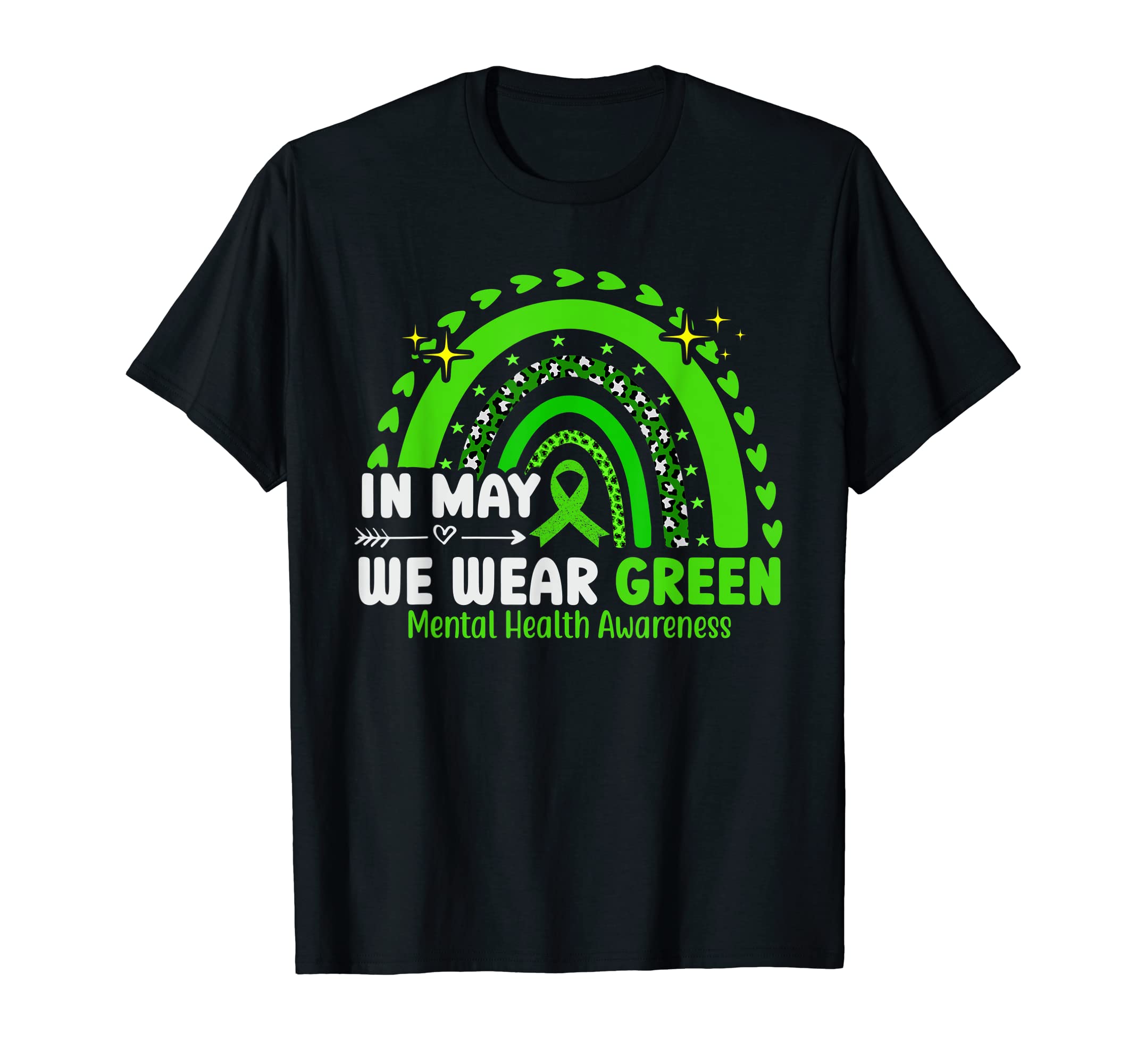 Black May We Wear Green Mental Health T-Shirt - Graphic Print Men Women - T-Shirt, Sweatshirt, Hoodie