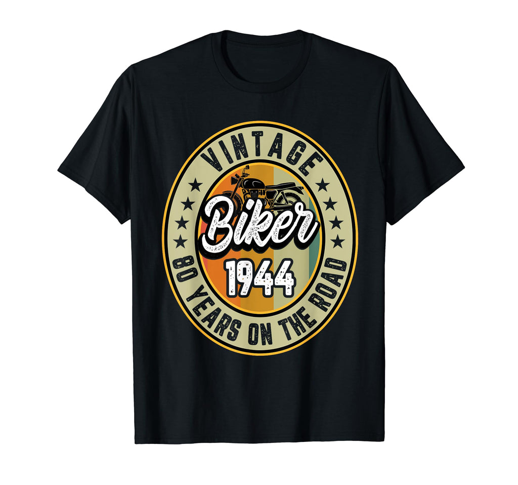 80Th Biker Birthday Gifts Motorcycle 1944 T-Shirt - Trendy Graphic Unisex - T-Shirt, Sweatshirt, Hoodie