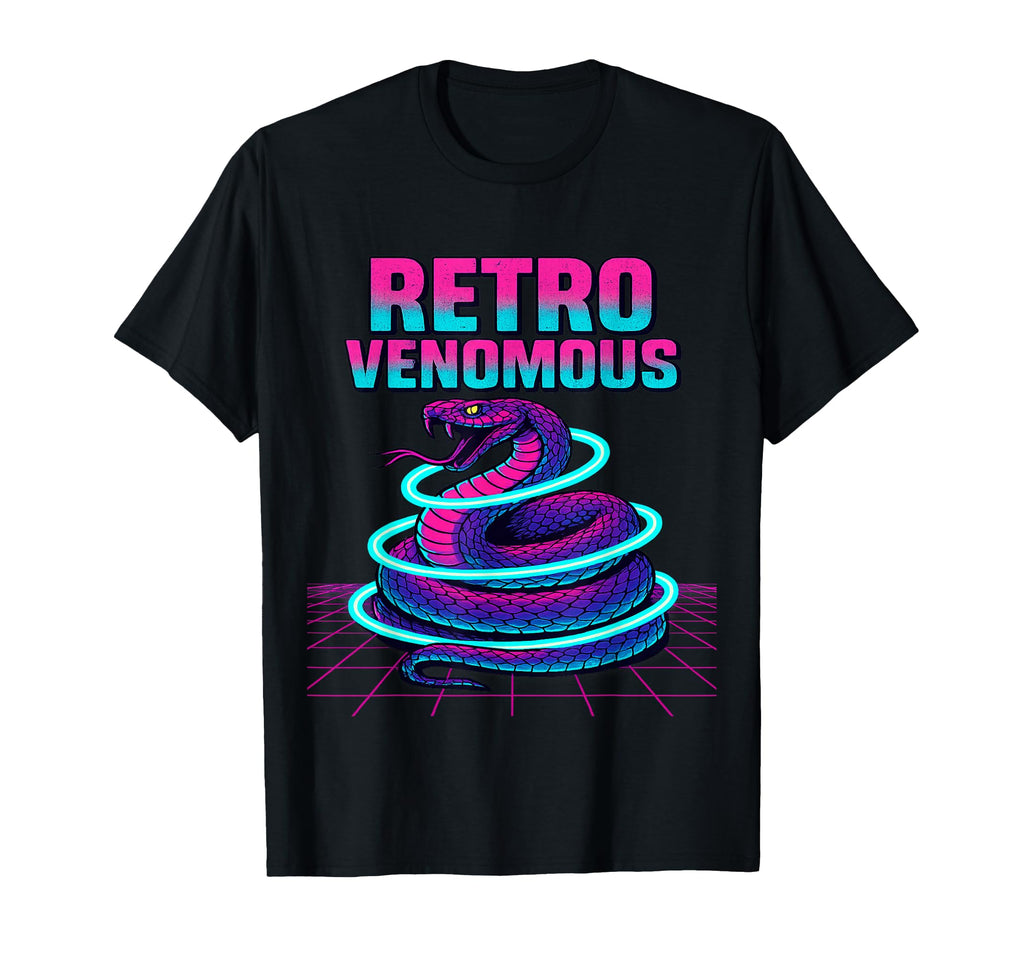 Venom Snake Vaporwave Synthwave Cobra T-Shirt - Novelty Apparel Men Women - T-Shirt, Sweatshirt, Hoodie