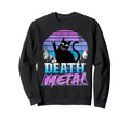 Retrowave Pastel Goth Cat 80S Sweatshirt - Unique Graphic Men Women - T-Shirt, Sweatshirt, Hoodie