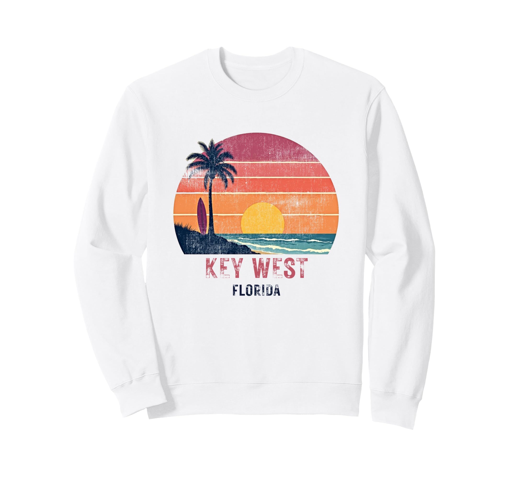 Key West Florida Weathered Souvenir Sweatshirt - Unique Graphic Unisex - T-Shirt, Sweatshirt, Hoodie