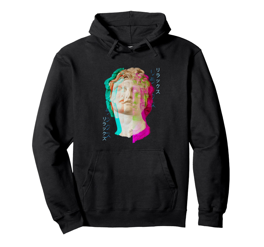 Glitch Greek Statue Retrowave Synthwave Hoodie - Trendy Graphic for Adults - T-Shirt, Sweatshirt, Hoodie