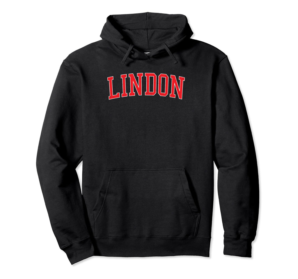 Lindon Ut Distressed Red Varsity Hoodie - Unique Graphic Unisex - T-Shirt, Sweatshirt, Hoodie