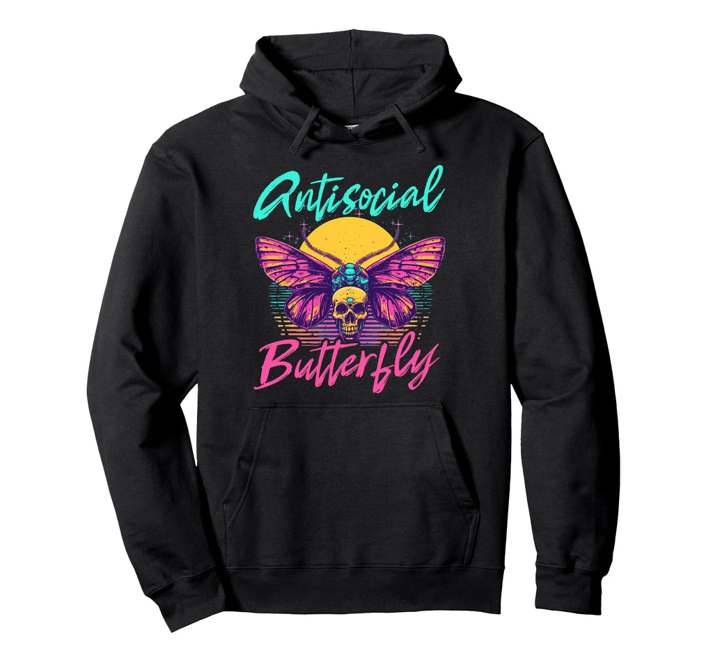 Antisocial Butterfly Hoodie - Custom Art Print Unisex - T-Shirt, Sweatshirt, Hoodie