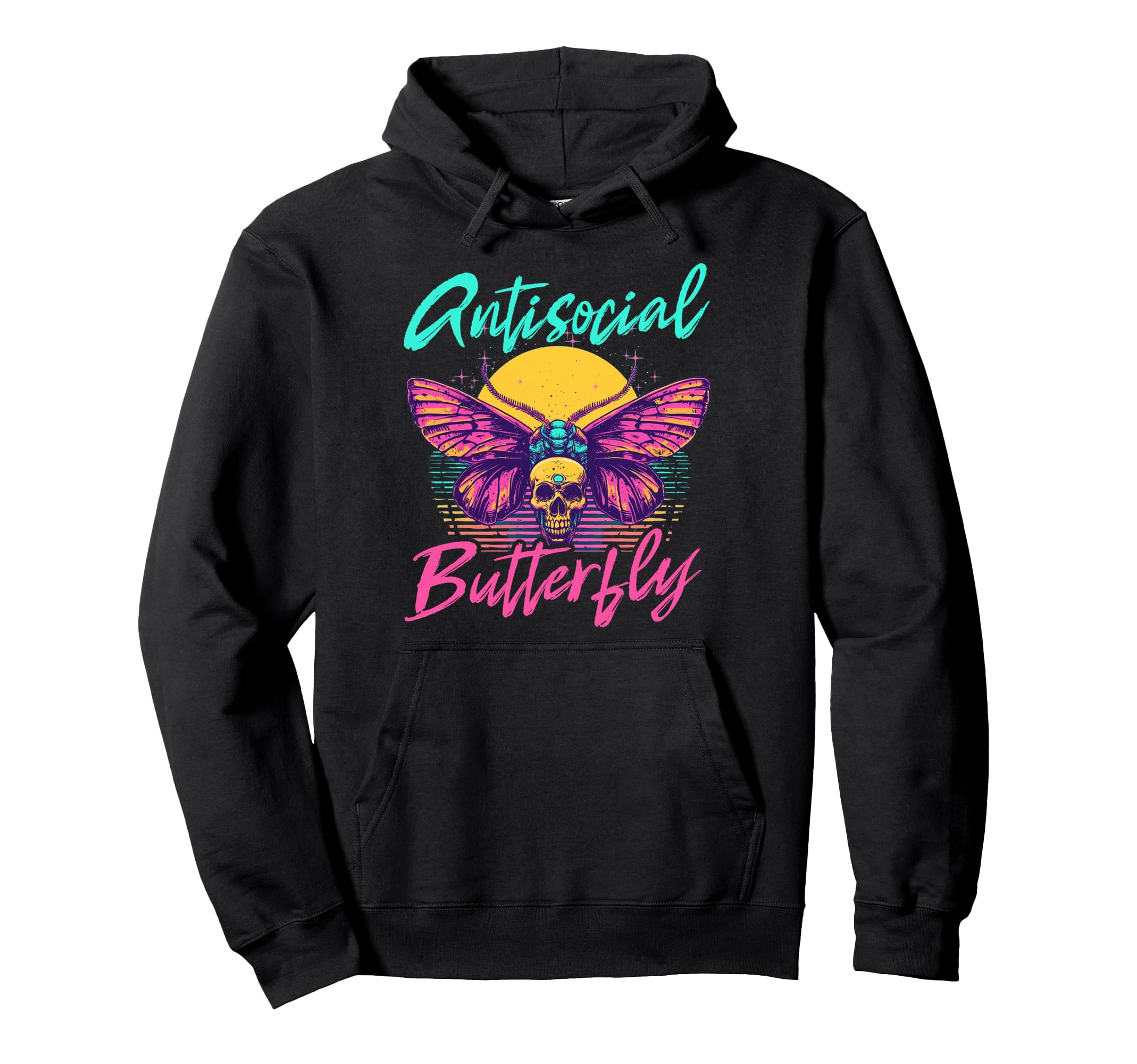Antisocial Butterfly Hoodie - Custom Art Print Unisex - T-Shirt, Sweatshirt, Hoodie