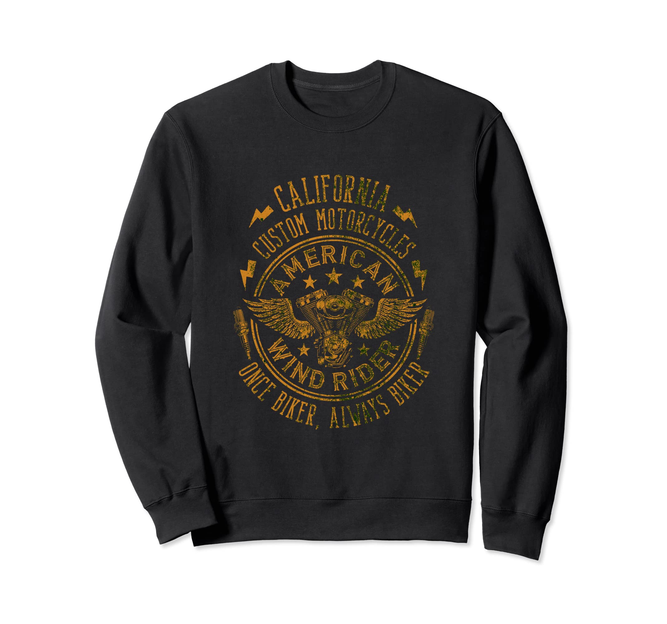 American Custom Motorcycles Illustration Sweatshirt - Unique Graphic Unisex - T-Shirt, Sweatshirt, Hoodie