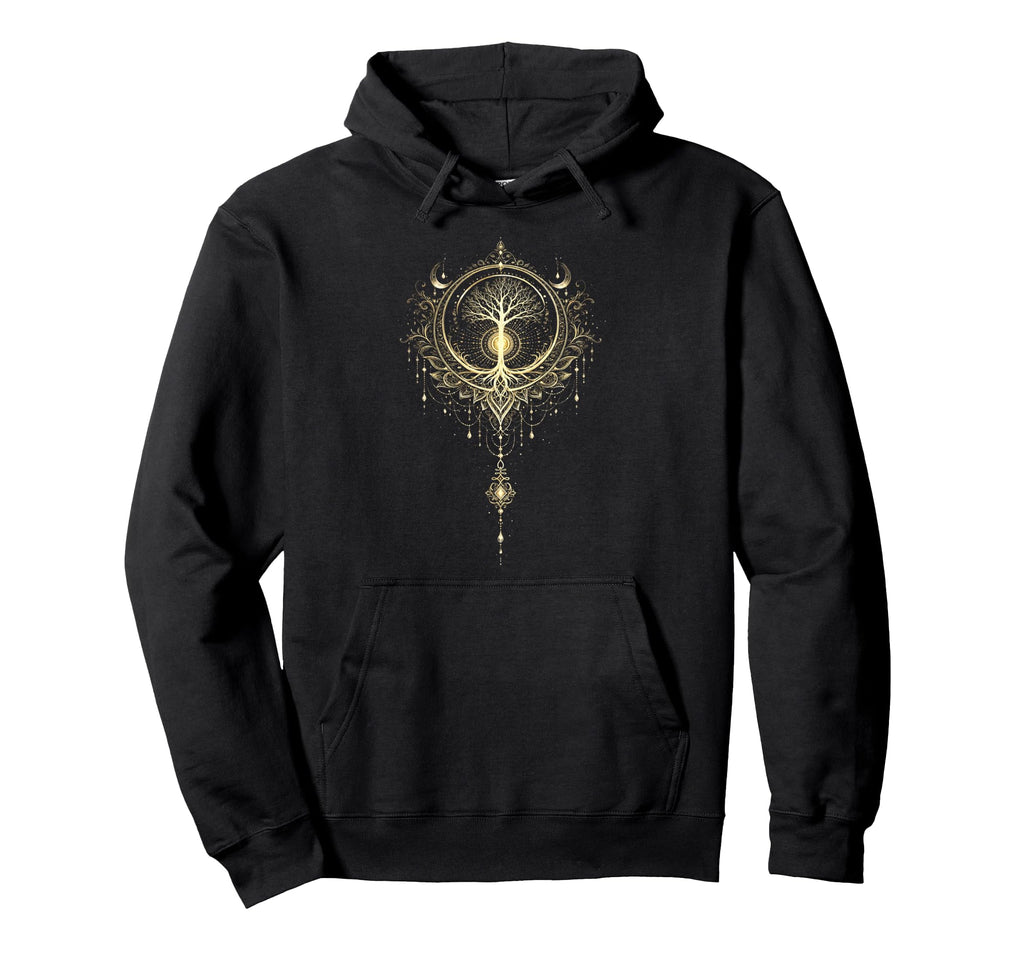 Mandala Lotus Unalome Tree Life Hoodie - Aesthetic Graphic for Adults - T-Shirt, Sweatshirt, Hoodie