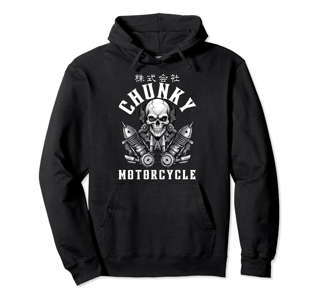 Chunky Company Motorcycle Gothic Hoodie - Fun Novelty Design for Adults - T-Shirt, Sweatshirt, Hoodie
