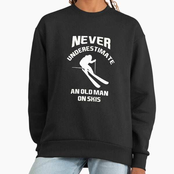 Never Underestimate An Old Man With A Skis Gift - Adult & Kids T-Shirts, Sweatshirts & Hoodies apparel design preview 1
