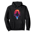 Synthwave Cat Samurai Mediation Hoodie - Fun Novelty Design Unisex - T-Shirt, Sweatshirt, Hoodie