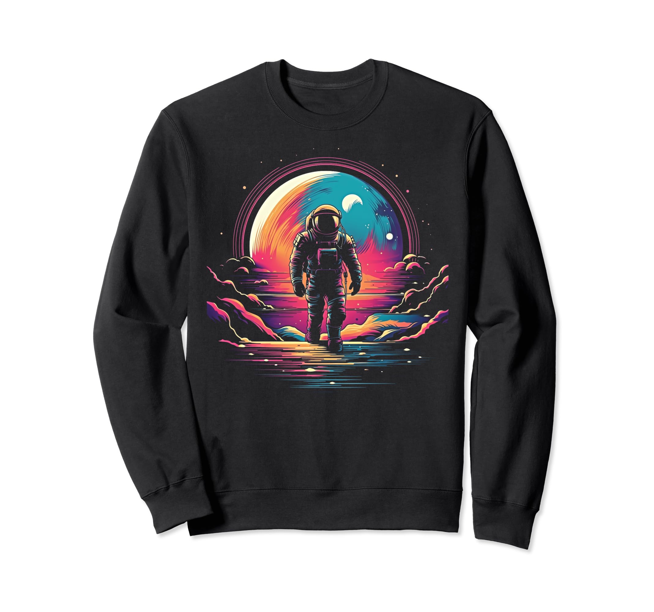 Synthwave Astronaut Cyberpunk 80S Sweatshirt - Streetwear Style for Adults - T-Shirt, Sweatshirt, Hoodie