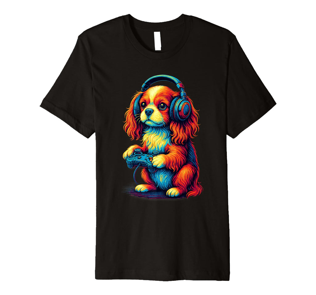 Cavalier King Charles Spaniel Gamer Gaming T-Shirt - Graphic Print Unisex - T-Shirt, Sweatshirt, Hoodie