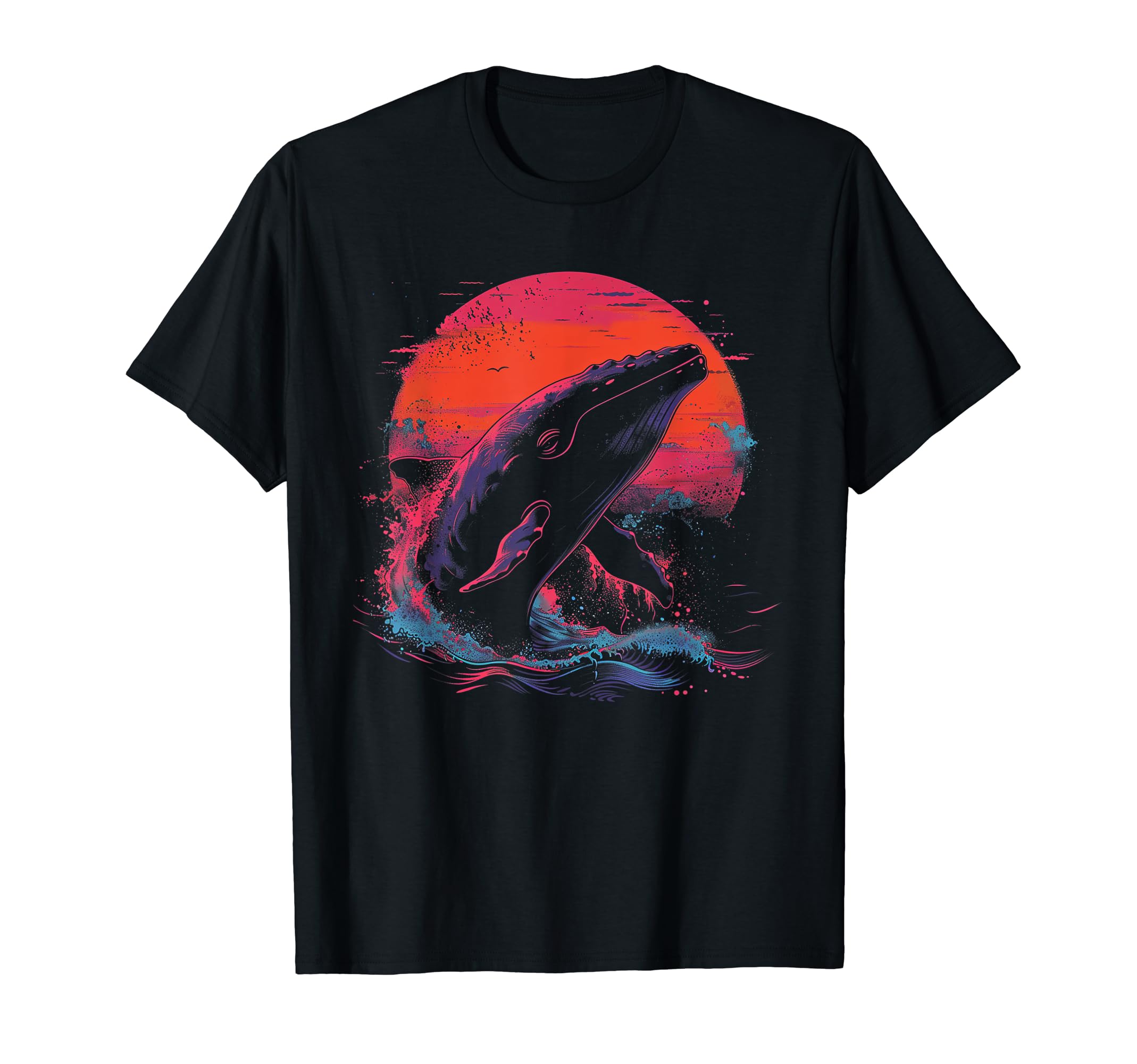 Whale Vaporwave Aesthetic Synthwave T-Shirt - Streetwear Style for Adults - T-Shirt, Sweatshirt, Hoodie
