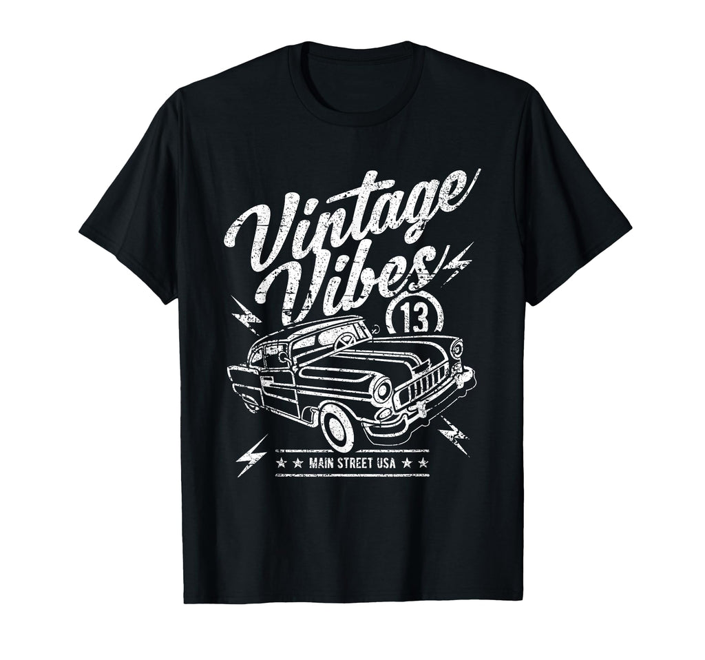 Vibes Main Street Usa Car Distressed T-Shirt - Minimalist Print Unisex - T-Shirt, Sweatshirt, Hoodie