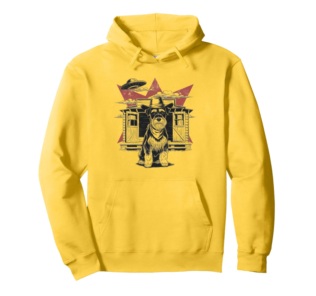 Schnauzer Schnauzer Ufo Western Hoodie - Custom Art Print for Adults - T-Shirt, Sweatshirt, Hoodie