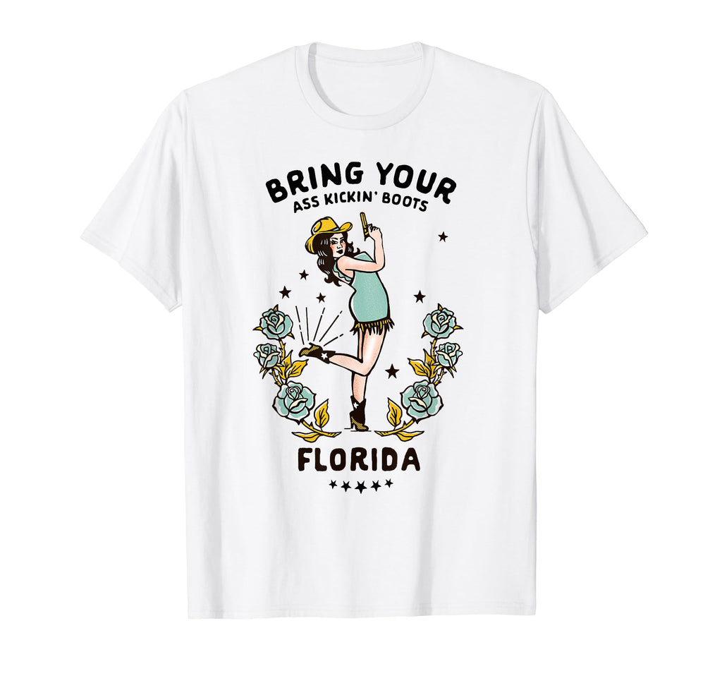 Ass Kicking Boots Funny Florida T-Shirt - Minimalist Print for Adults - T-Shirt, Sweatshirt, Hoodie
