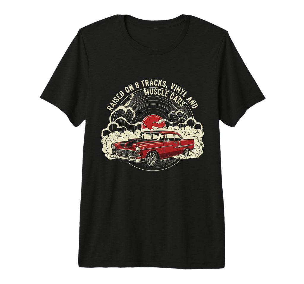 Raised Vinyl And V8S 55 Bel Air T-Shirt - Aesthetic Graphic for Adults - T-Shirt, Sweatshirt, Hoodie