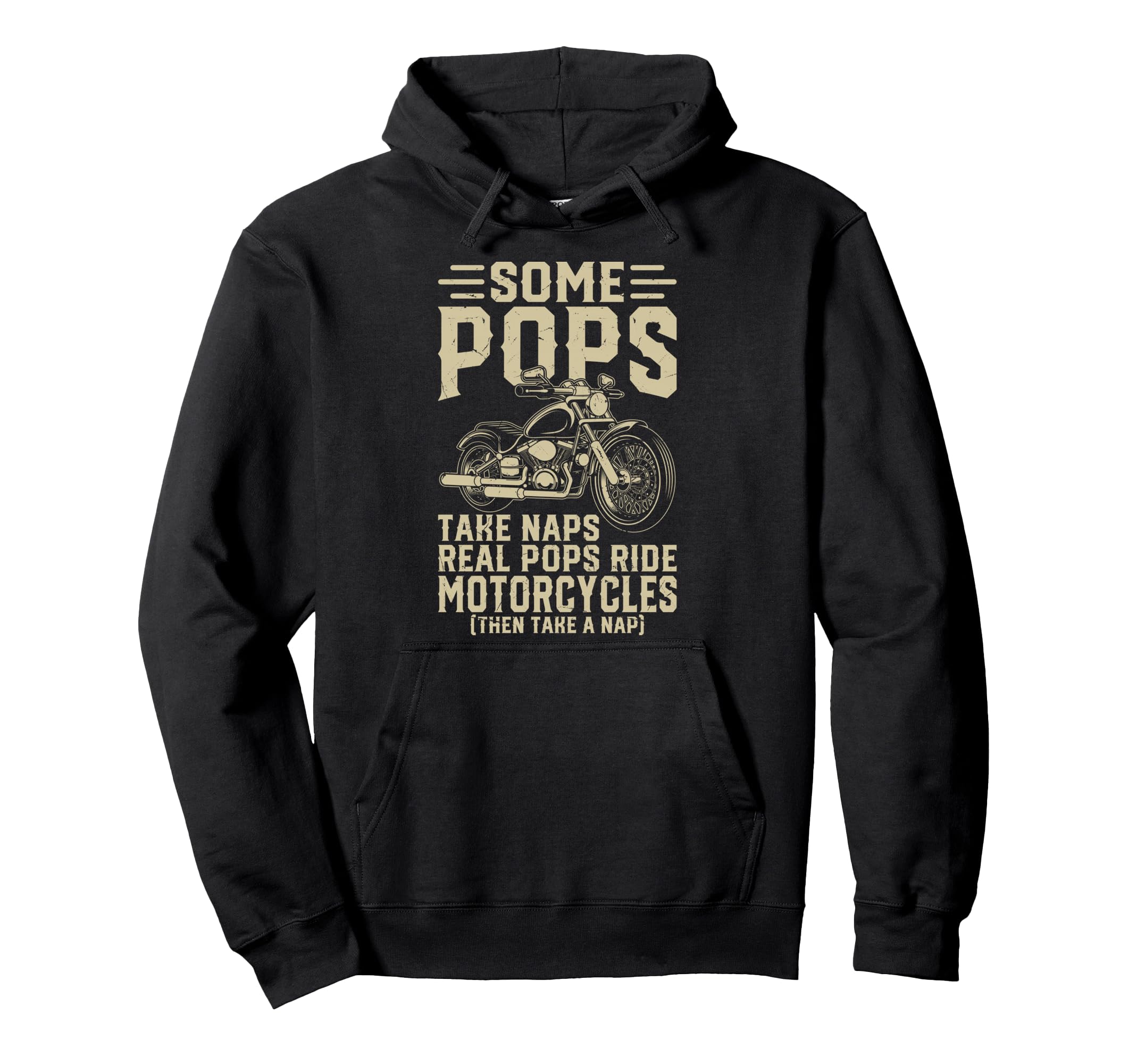 Real Pops Motorcycle Biker Dad Road Hoodie - Streetwear Style for Adults - T-Shirt, Sweatshirt, Hoodie