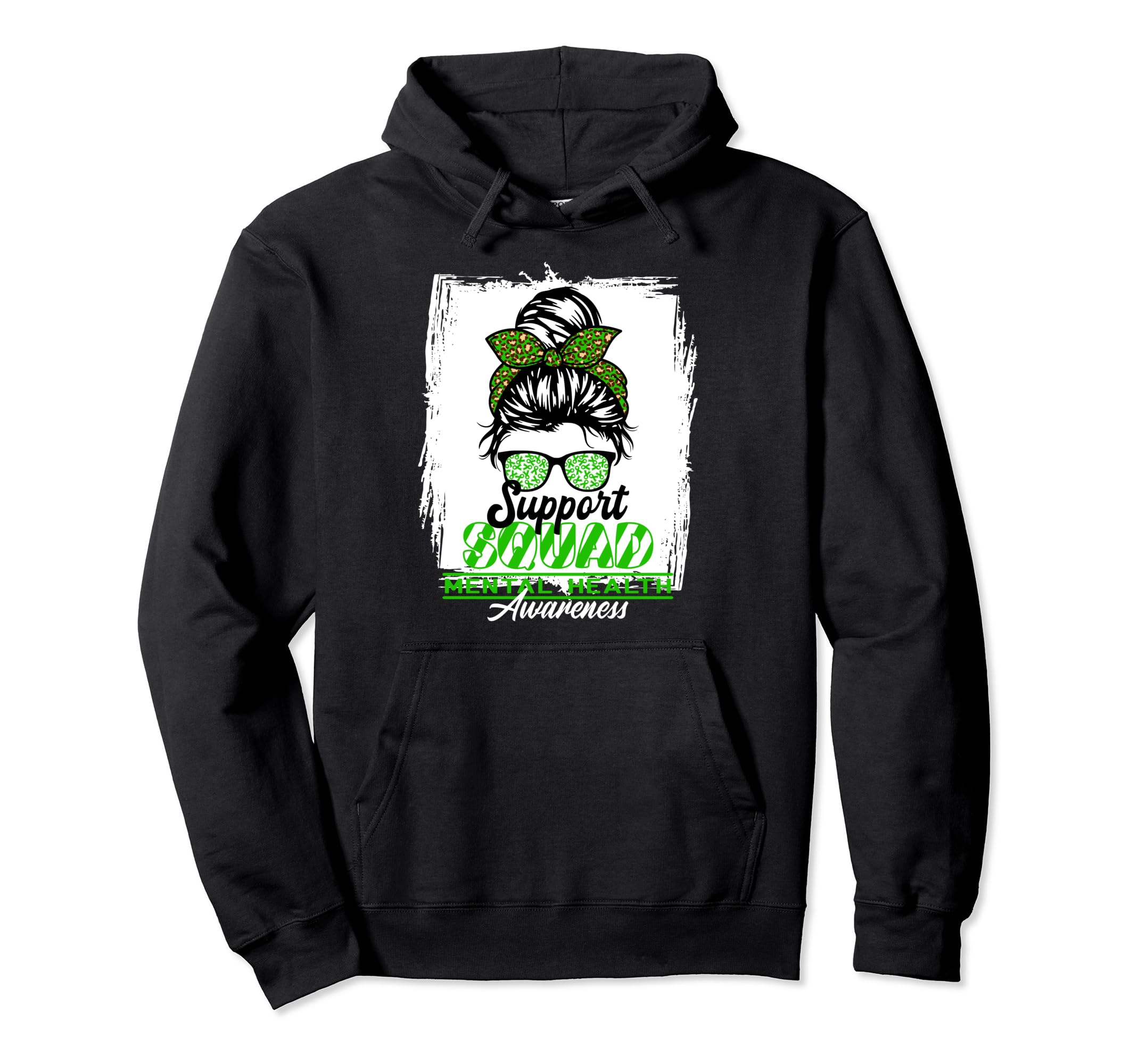 Messy Bun Support Awareness Squad I Hoodie - Trendy Graphic Men Women - T-Shirt, Sweatshirt, Hoodie