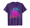 Palm Trees Synthwave Aesthetic 1980S T-Shirt - Custom Art Print for Adults - T-Shirt, Sweatshirt, Hoodie