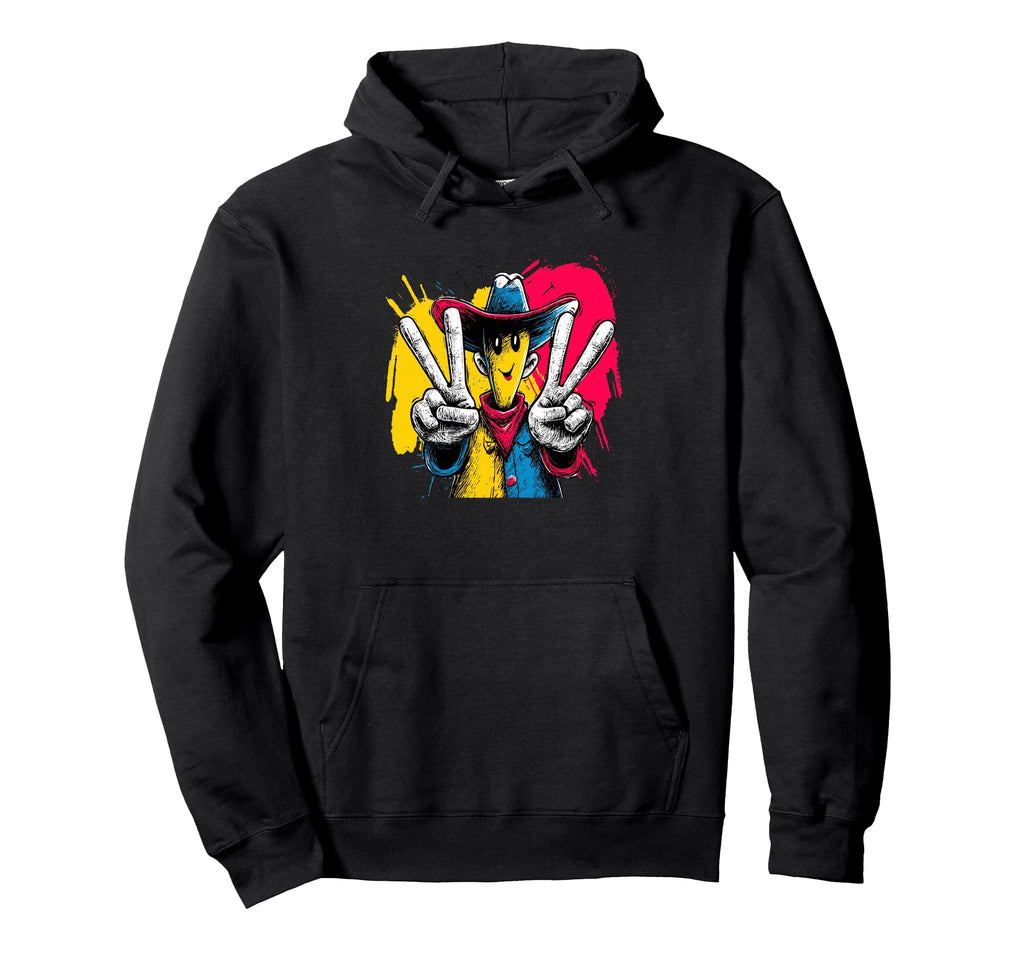 Cowboy Double Peace Pop Western Hoodie - Novelty Apparel Men Women - T-Shirt, Sweatshirt, Hoodie