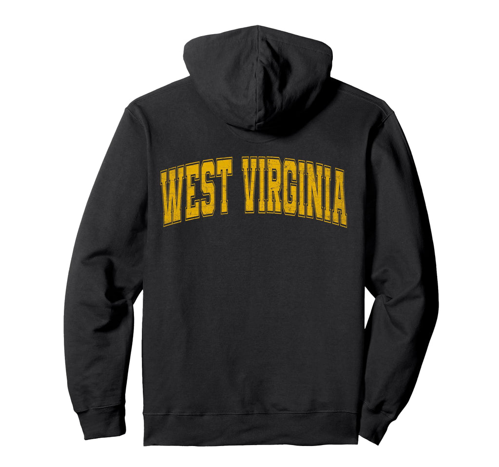 West Virginia Yellow Text Hoodie - Unique Graphic Men Women - T-Shirt, Sweatshirt, Hoodie