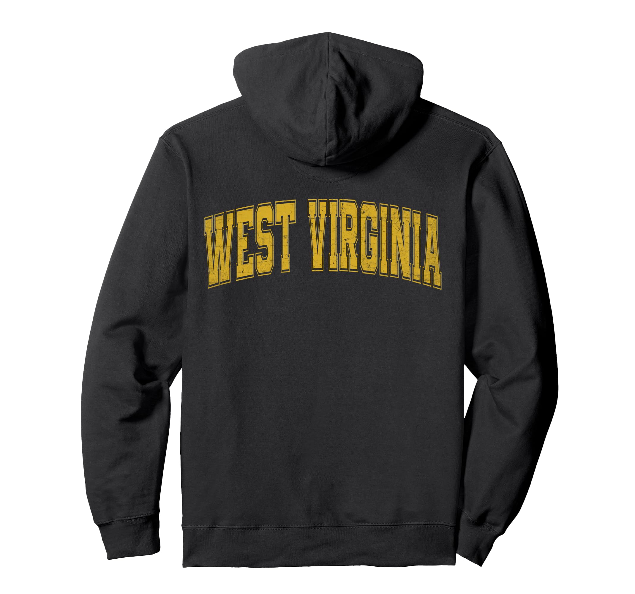 West Virginia Yellow Text Hoodie - Unique Graphic Men Women - T-Shirt, Sweatshirt, Hoodie