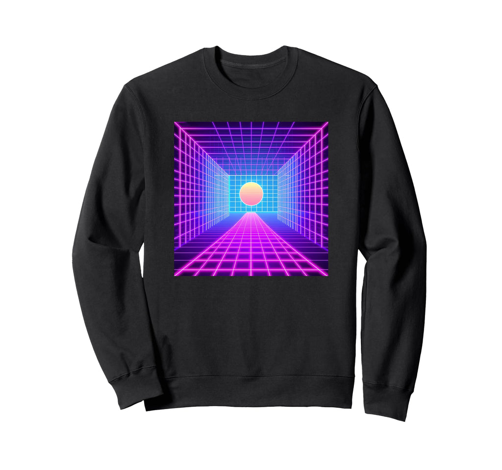 Retroverse Synthwave Aesthetic Sweatshirt - Casual Everyday Wear Men Women - T-Shirt, Sweatshirt, Hoodie