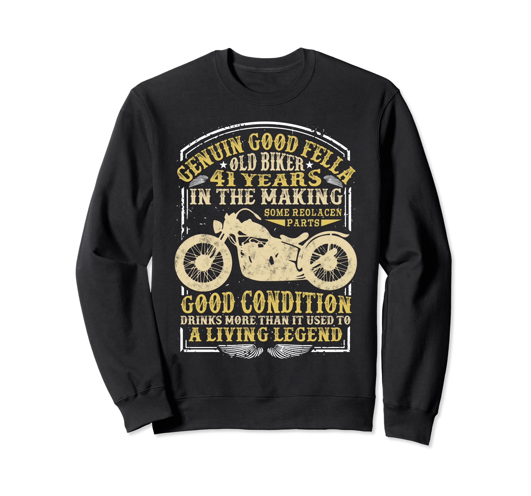 41 Years Old Biker Birthday Sweatshirt - Trendy Graphic Men Women - T-Shirt, Sweatshirt, Hoodie