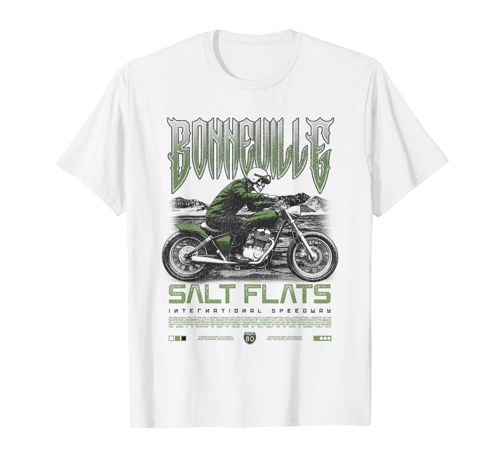 Bonneville Salt Flats Motorcycle T-Shirt - Custom Art Print for Adults - T-Shirt, Sweatshirt, Hoodie