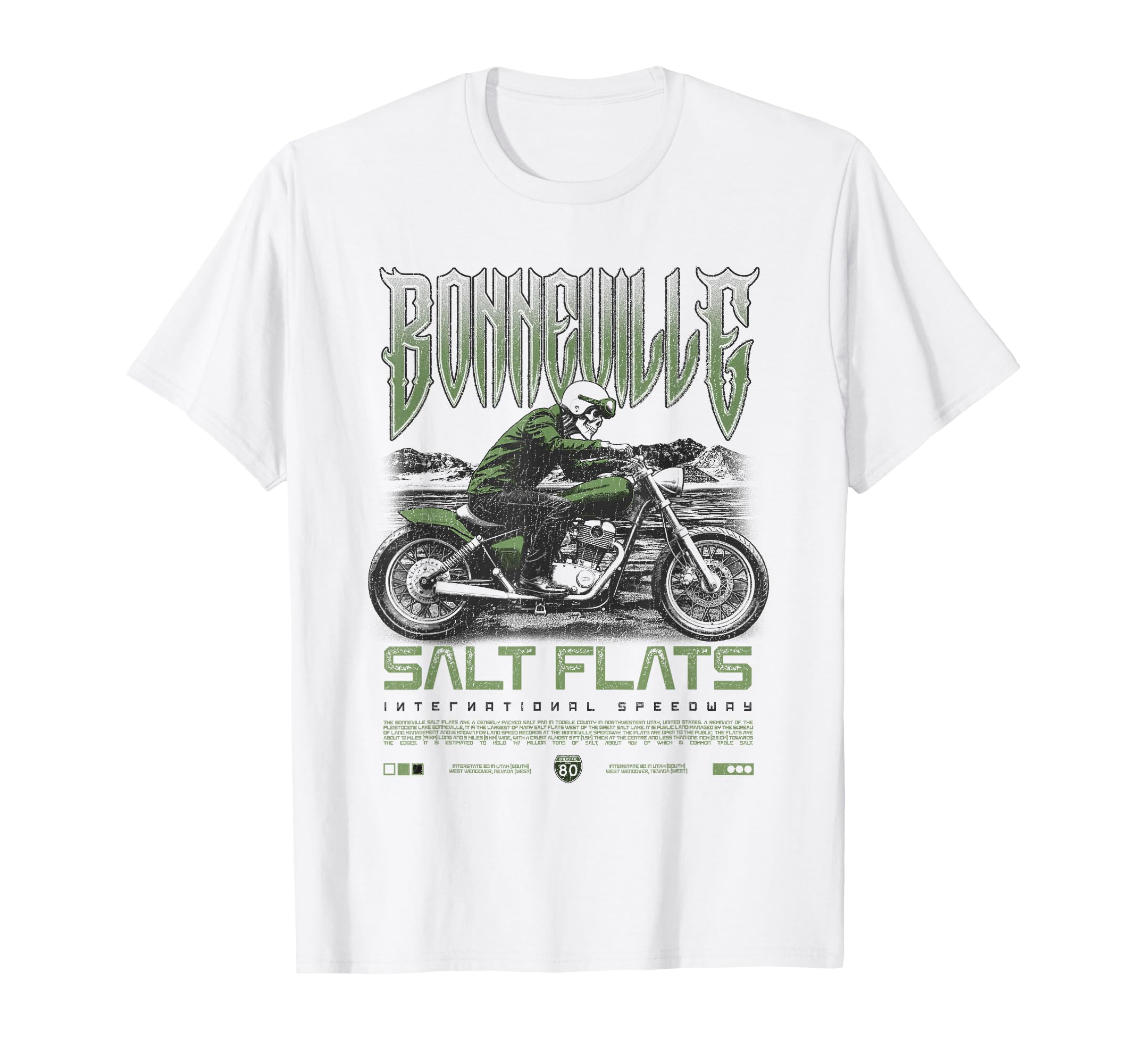 Bonneville Salt Flats Motorcycle T-Shirt - Custom Art Print for Adults - T-Shirt, Sweatshirt, Hoodie