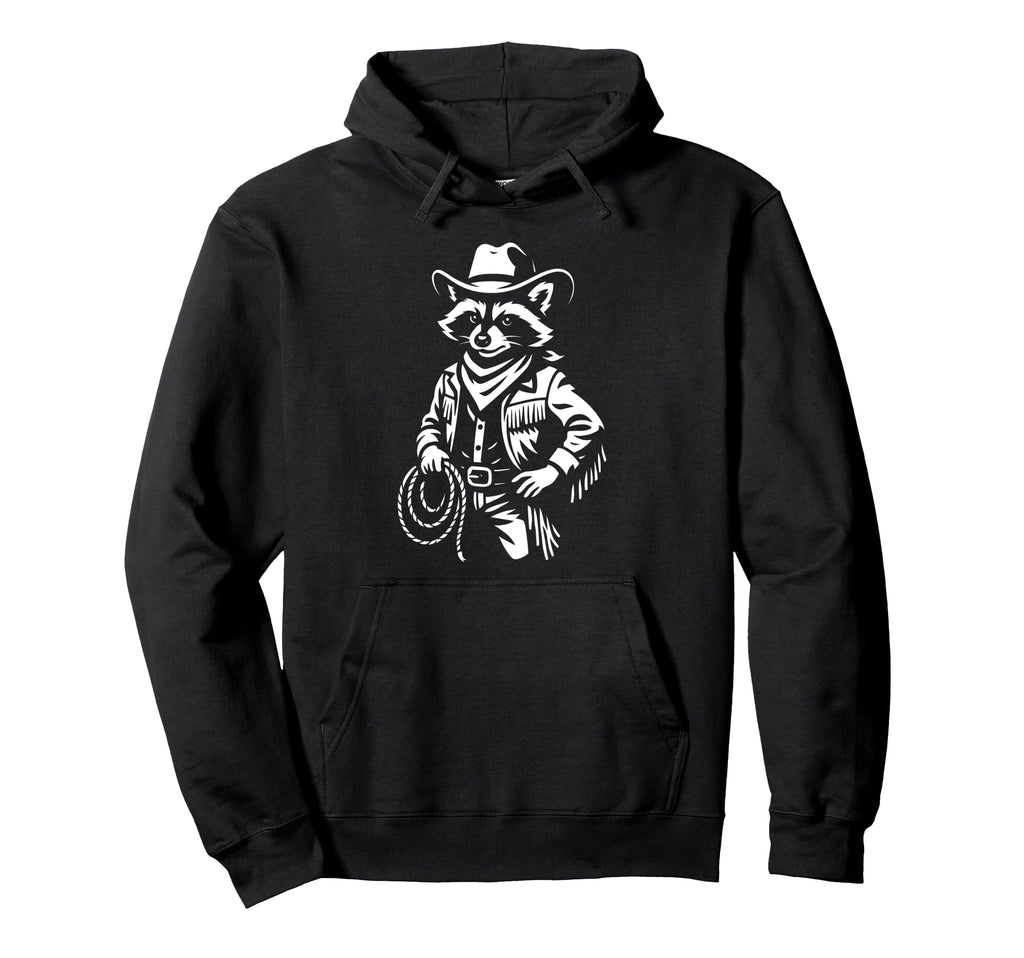 Raccoon Cowboy Cowgirl Western Rodeo Hoodie - Fun Novelty Design Unisex - T-Shirt, Sweatshirt, Hoodie
