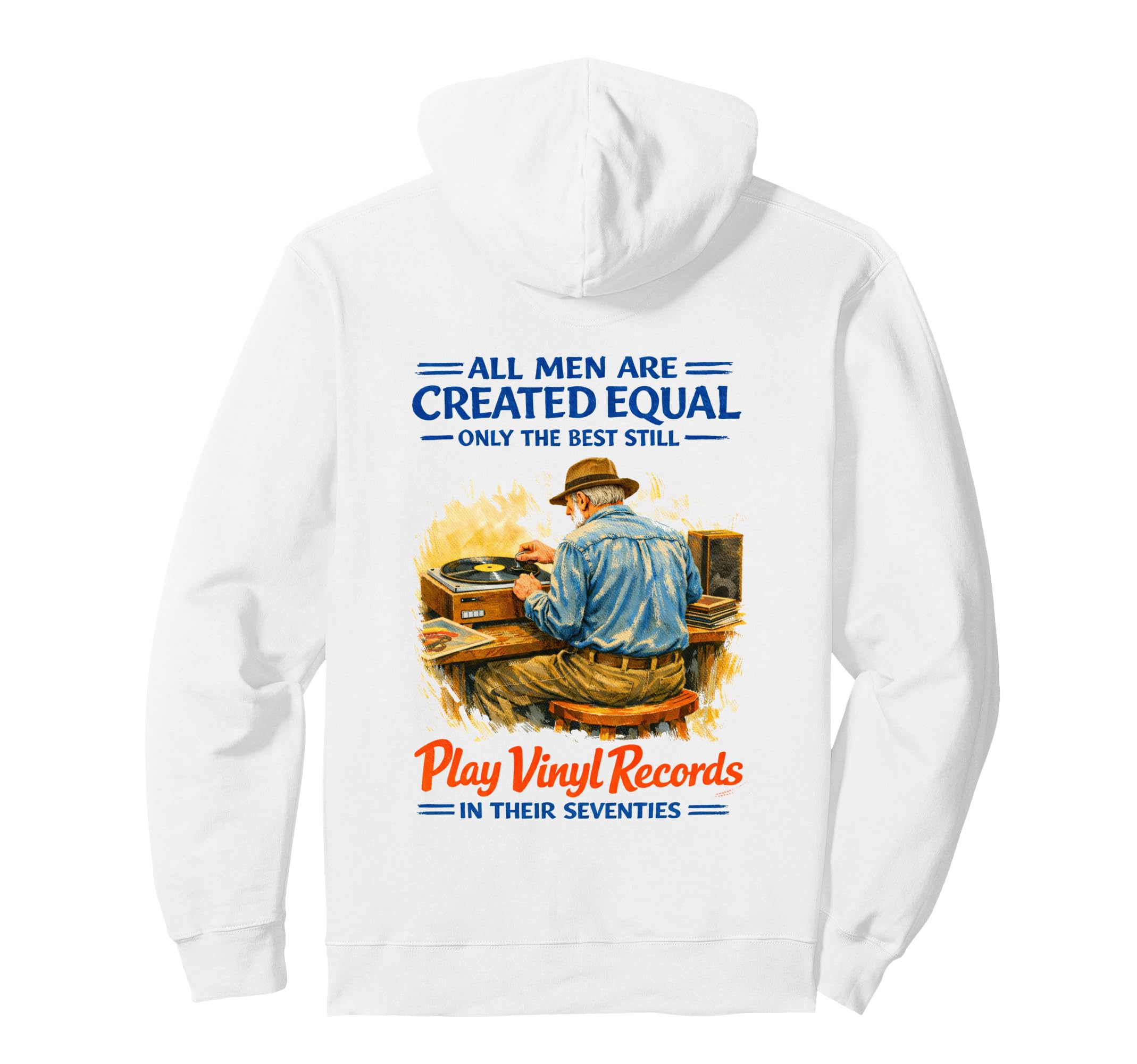 Seventies Vinyl Record Player Hoodie - Casual Everyday Wear for Adults - T-Shirt, Sweatshirt, Hoodie