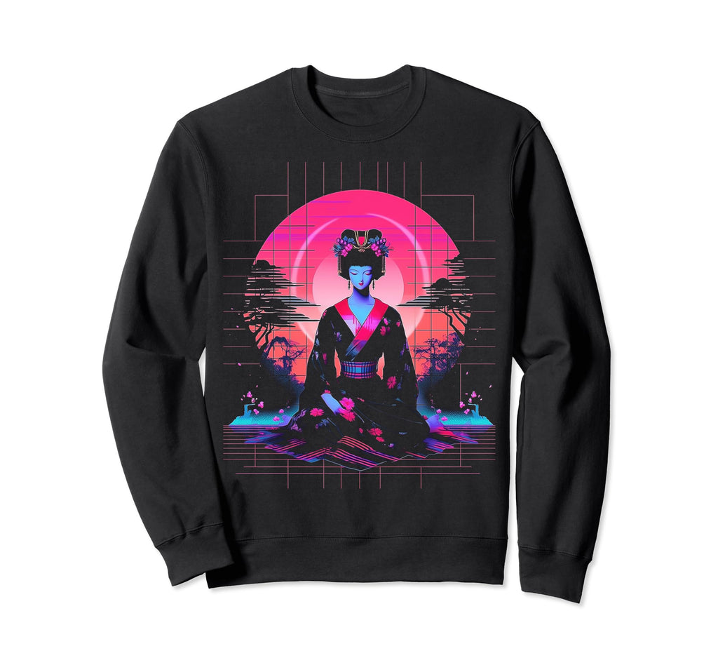 Vaporwave Geisha 80S Synthwave 21 Sweatshirt - Trendy Graphic Men Women - T-Shirt, Sweatshirt, Hoodie