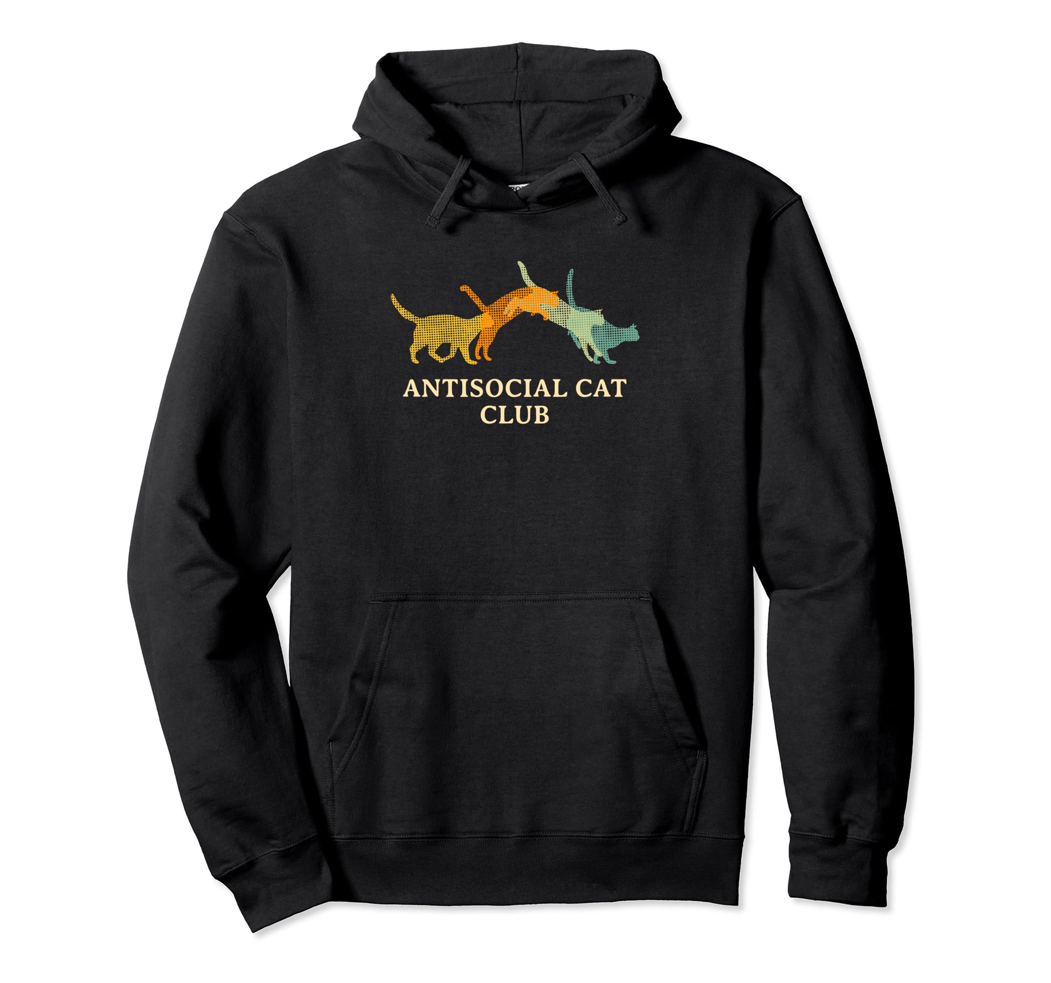 Antisocial Cat Club Introvert Cat Lover Hoodie - Trendy Graphic for Adults - T-Shirt, Sweatshirt, Hoodie