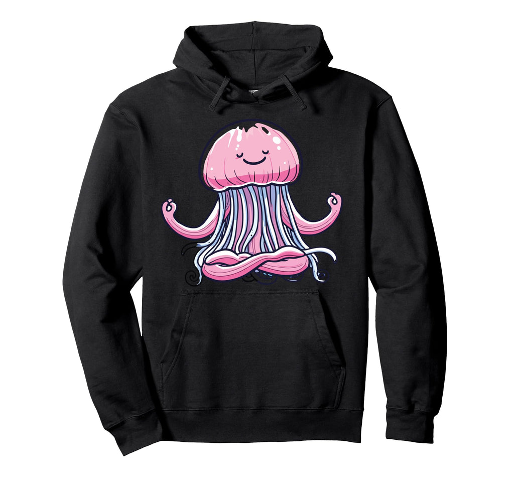 Meditation Jellyfish Yoga Pose Relaxing Hoodie - Streetwear Style Unisex - T-Shirt, Sweatshirt, Hoodie