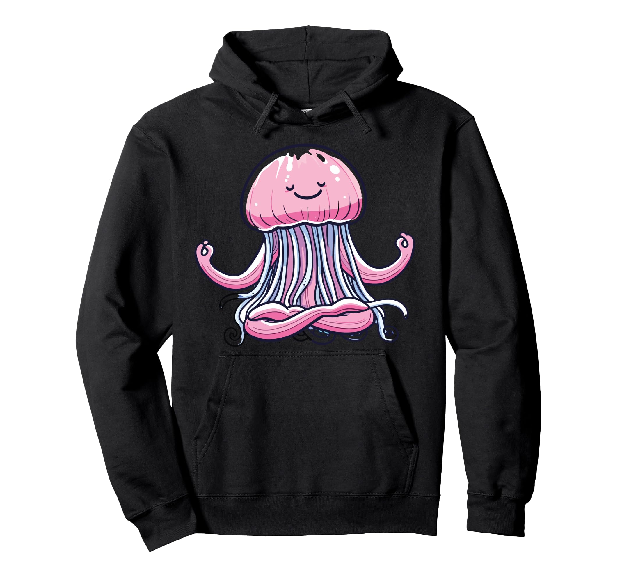 Meditation Jellyfish Yoga Pose Relaxing Hoodie - Streetwear Style Unisex - T-Shirt, Sweatshirt, Hoodie