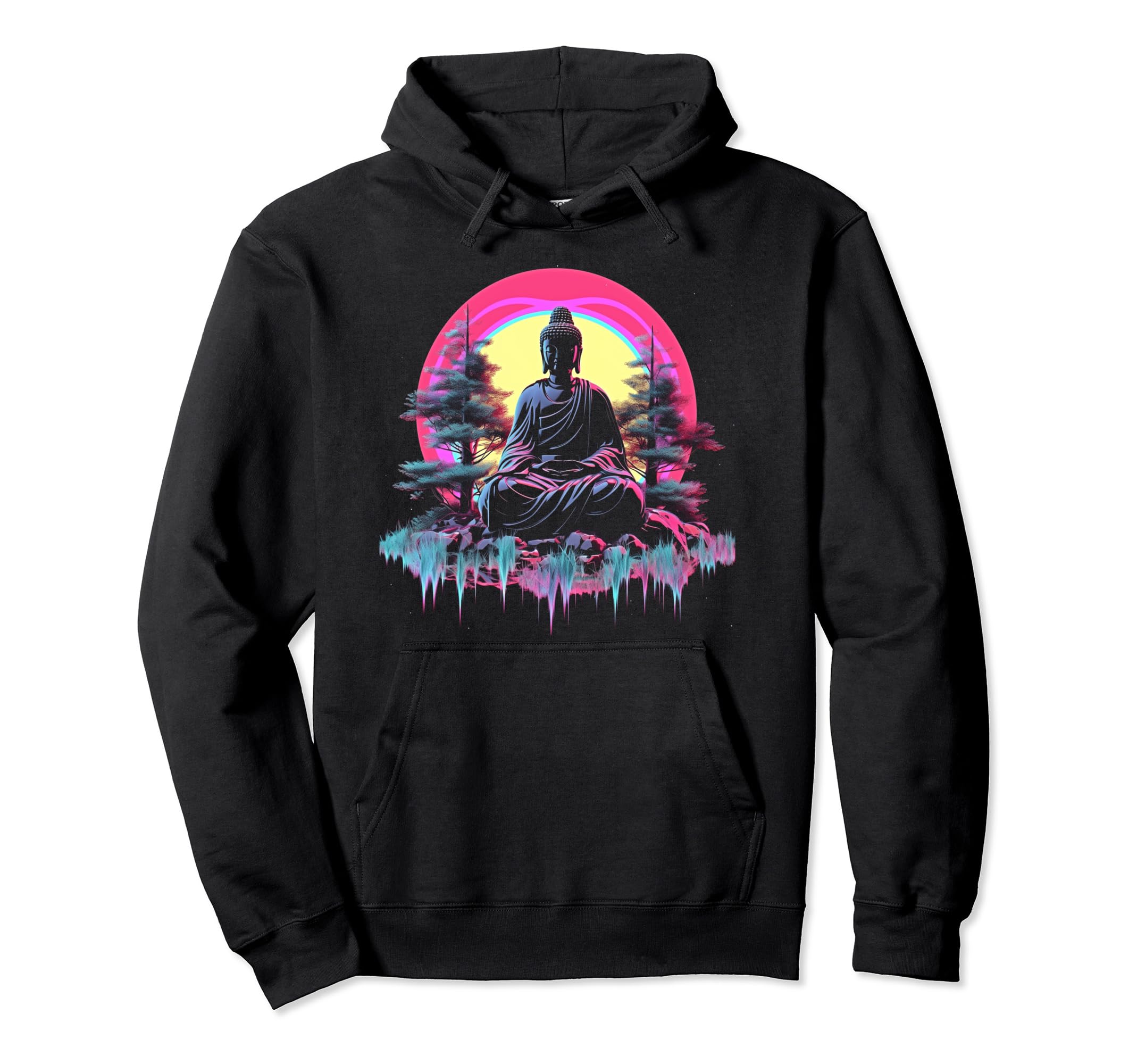 Vaporwave Buddha 80S Synthwave 8 Hoodie - Novelty Apparel Men Women - T-Shirt, Sweatshirt, Hoodie