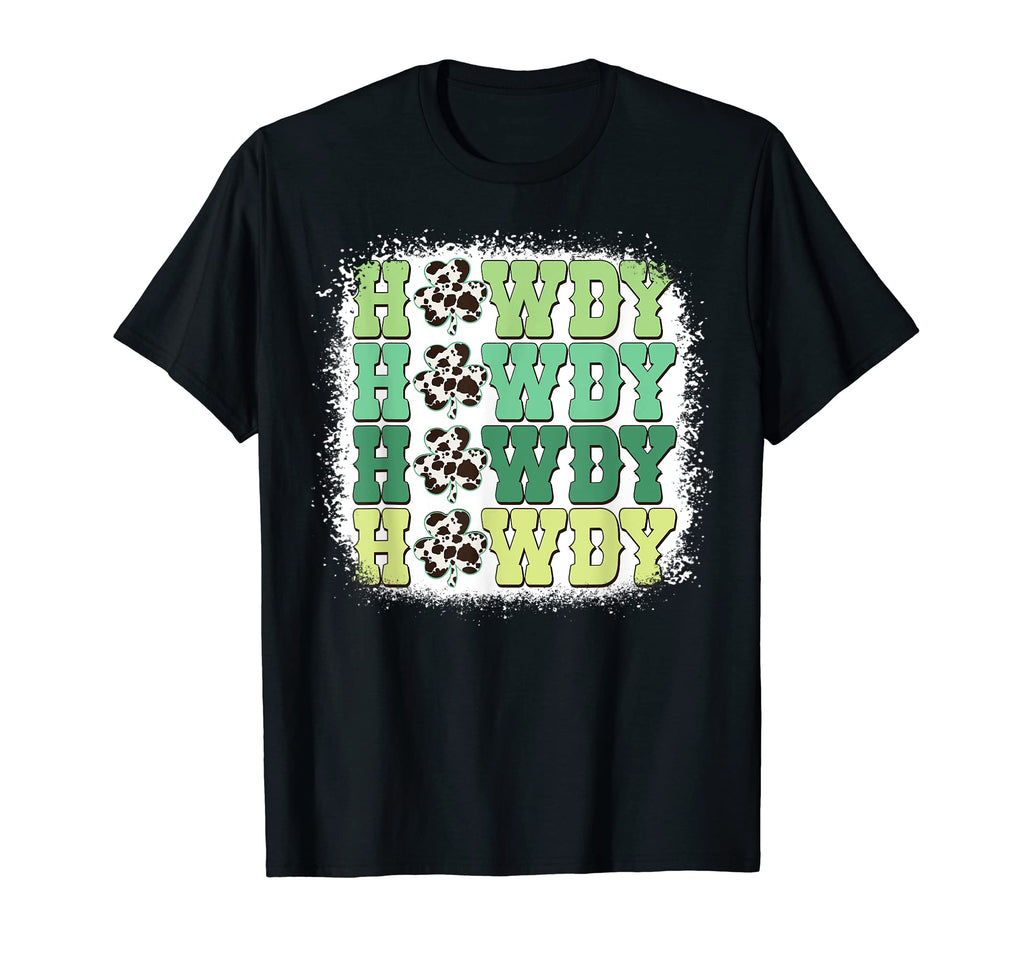 Howdy Shamrock Cow Pattern St Patricks T-Shirt - Custom Art Print Unisex - T-Shirt, Sweatshirt, Hoodie