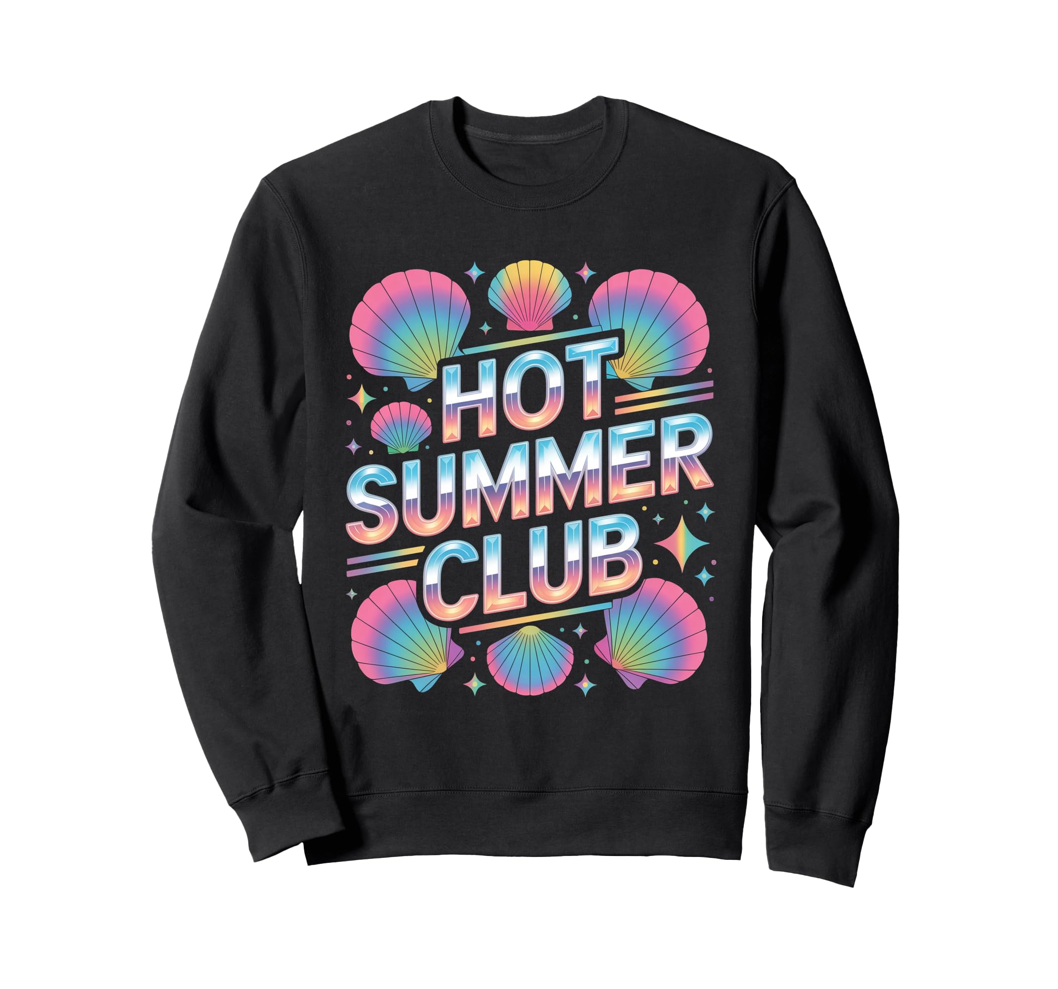 Hot Summer Club Y2K Beach Vibes Sweatshirt - Aesthetic Graphic for Adults - T-Shirt, Sweatshirt, Hoodie