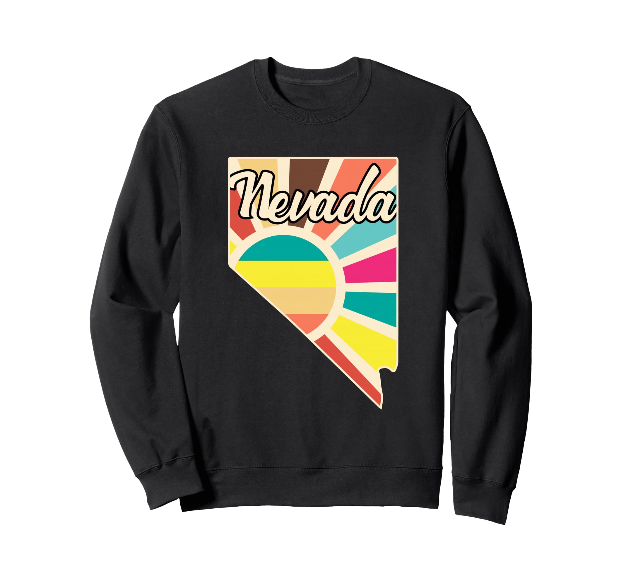 Nevada Pride State Outline Colorful Sweatshirt - Trendy Graphic Unisex - T-Shirt, Sweatshirt, Hoodie