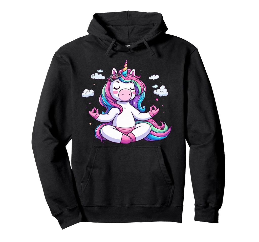 Meditation Unicorn Yoga Pose Relaxing Hoodie - Trendy Graphic Men Women - T-Shirt, Sweatshirt, Hoodie