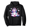 Meditation Unicorn Yoga Pose Relaxing Hoodie - Trendy Graphic Men Women - T-Shirt, Sweatshirt, Hoodie